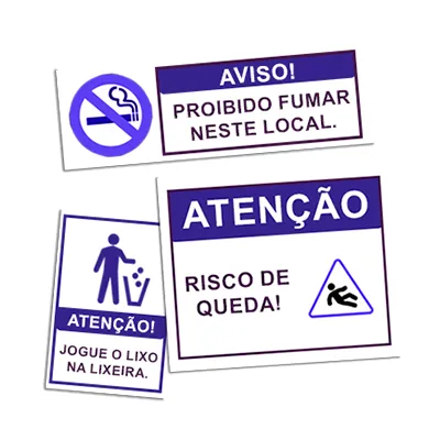 Página de produto: Placas de sinalização para empresas