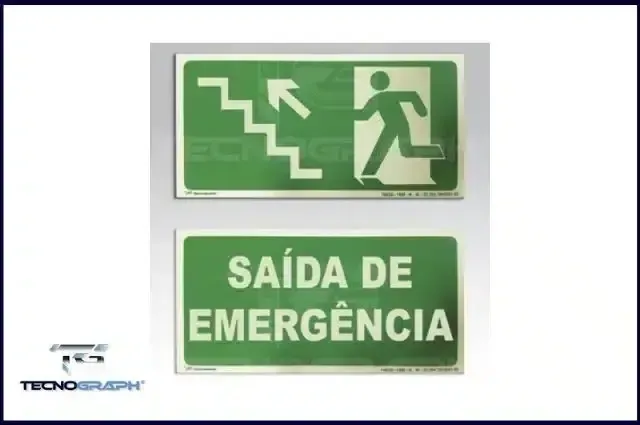 Página de produto: Placas fotoluminescentes de sinalização