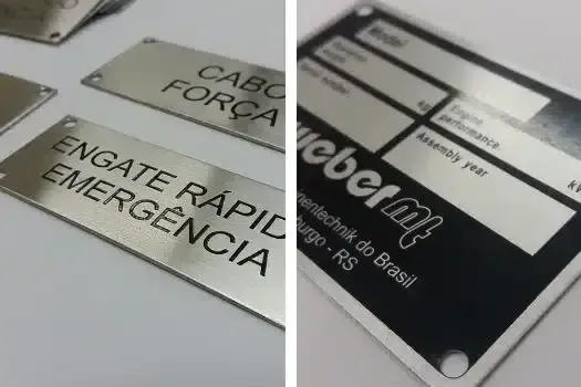 Página de produto: Placas metálicas de identificação