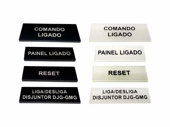 Página de produto: Plaquetas de acrílico para painéis elétricos